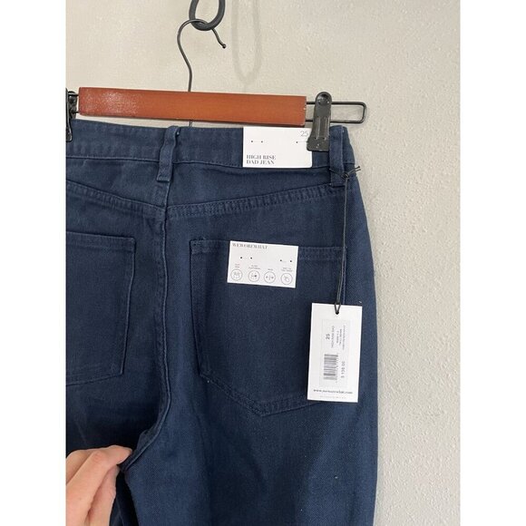 $138 We Wore What Jeans Womens Wide Leg High Rise Dad Jeans Size 25 Blue Cotton - Picture 3 of 4